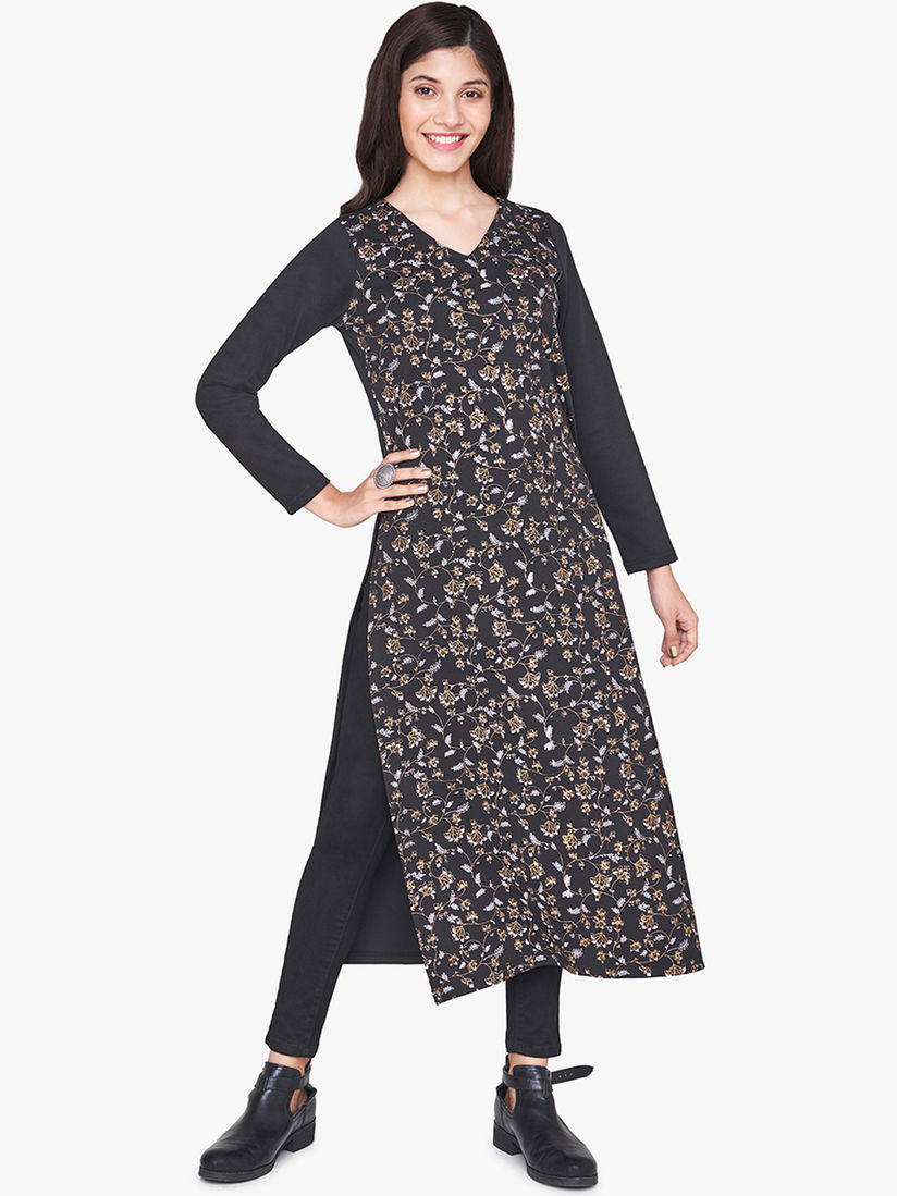 black floral kurtis