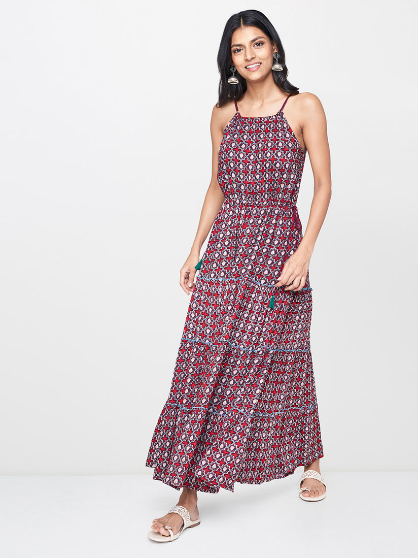 Global desi maroon maxi dress clearance