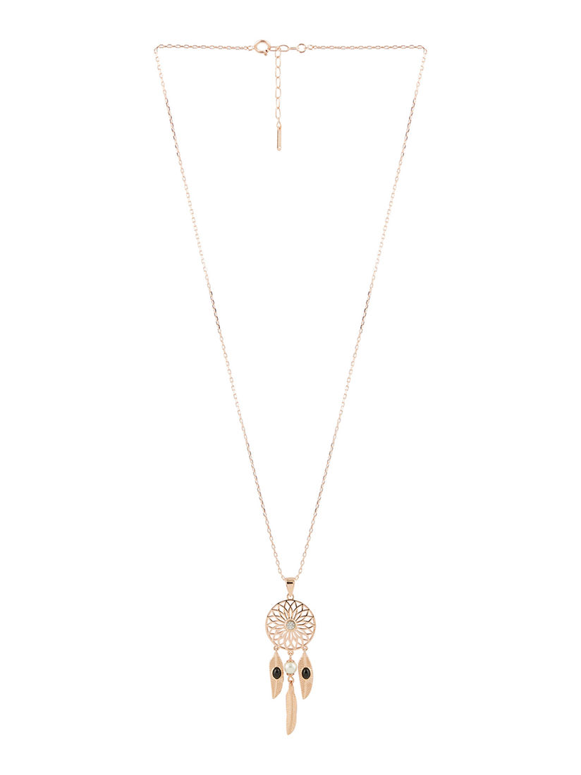 dream catcher necklace rose gold