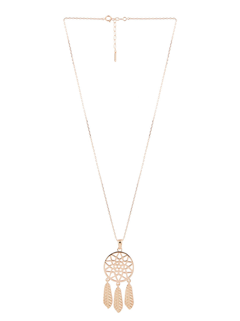 dream catcher necklace rose gold