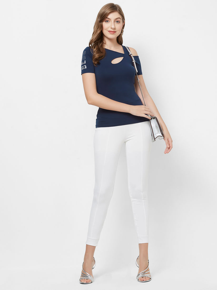 cold shoulder fitted tops