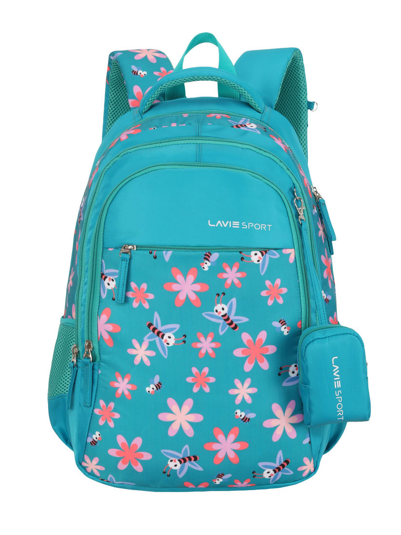 lavie teal bloom school backpack