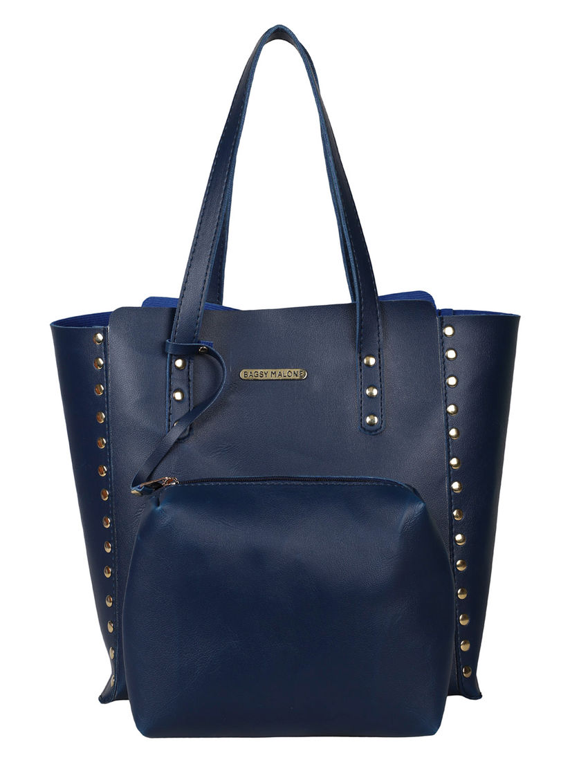 navy blue pouch bag