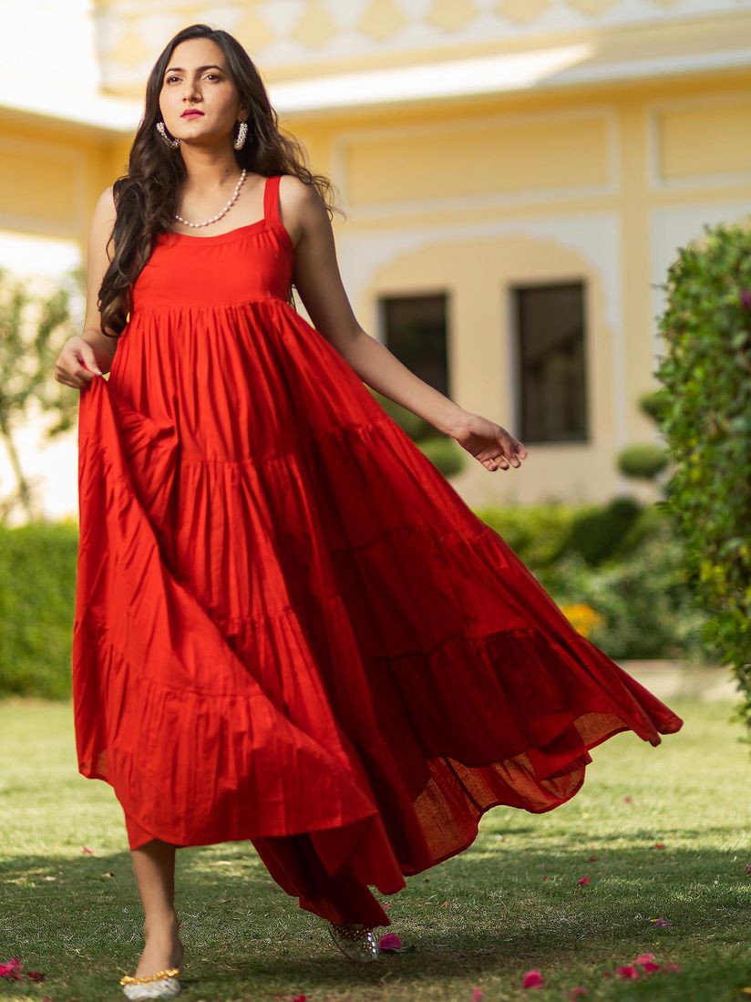 cherry colour gown