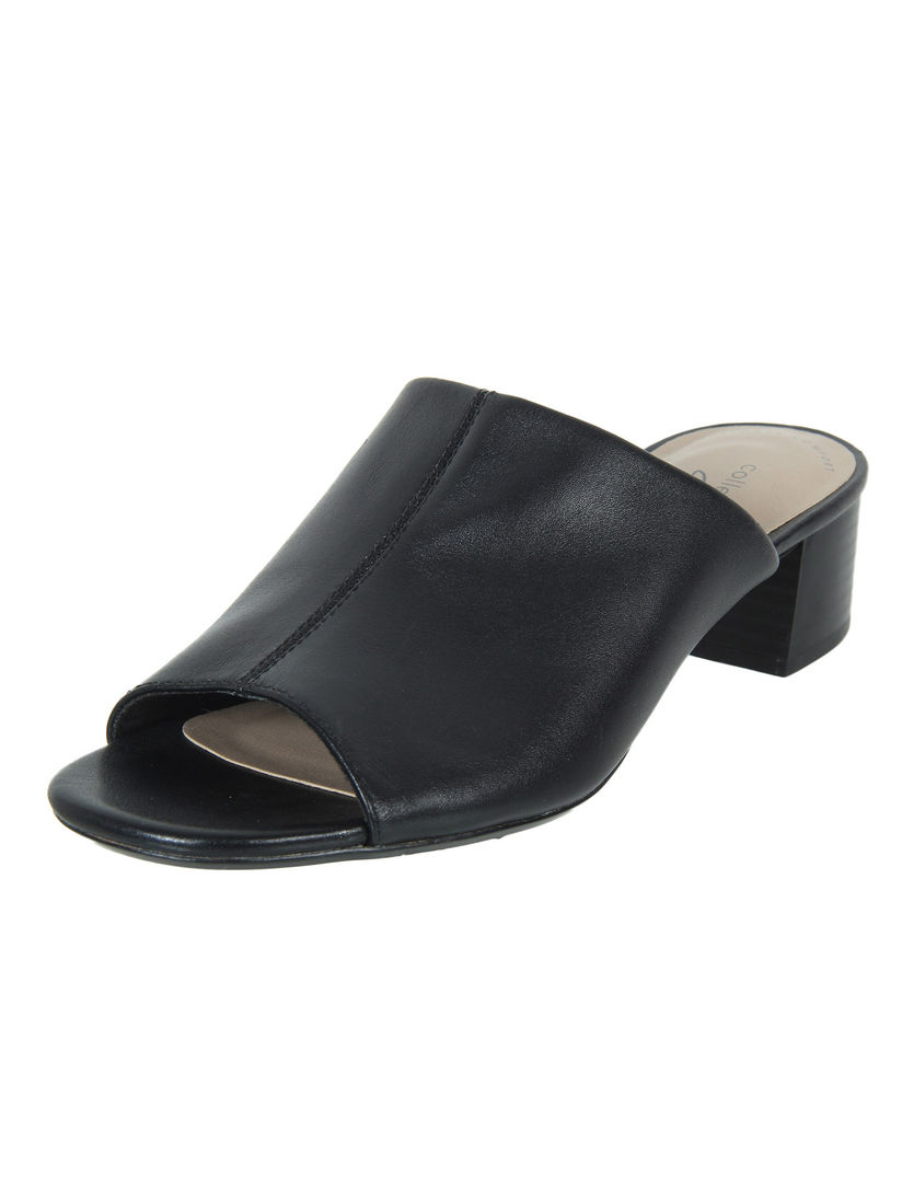clarks black mules