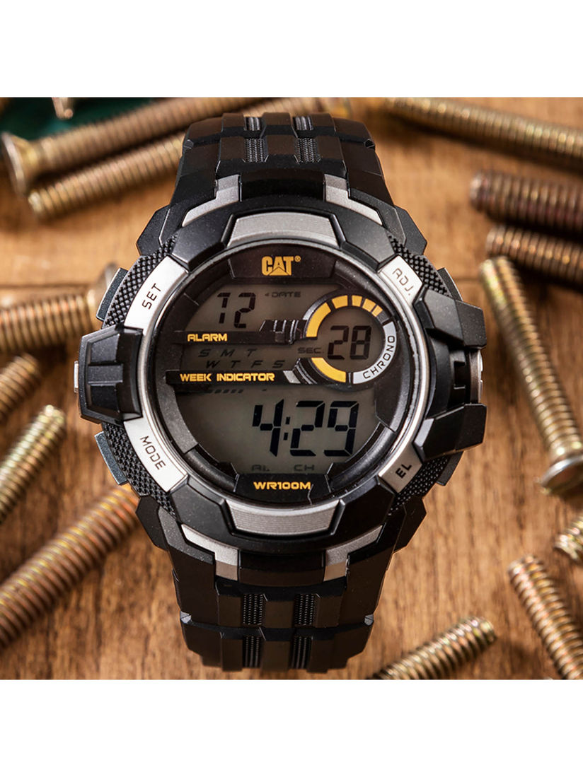 round dial digital watch