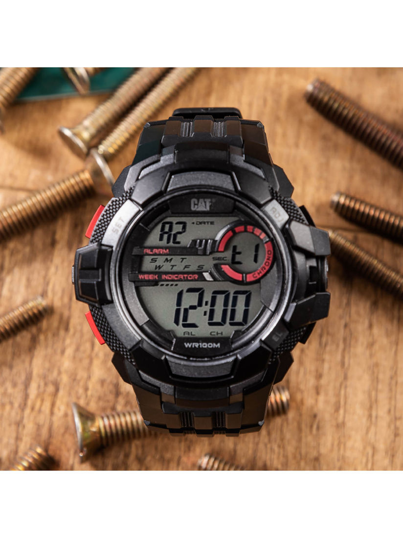 black dial digital watch