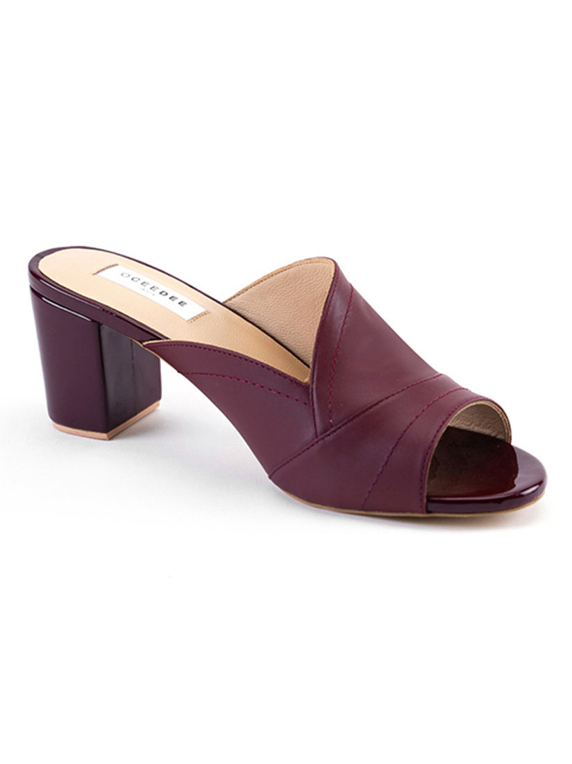 Maroon mules clearance