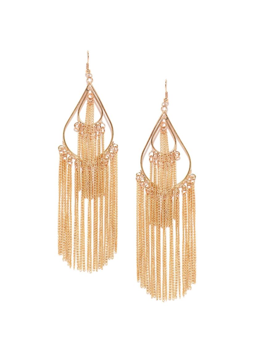 Blueberry Earrings Buy Blueberry Gold Tassel Fashionable Earrings Online Nykaa Fashion
