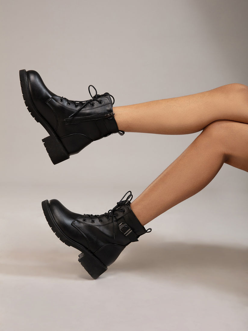 stylish black booties