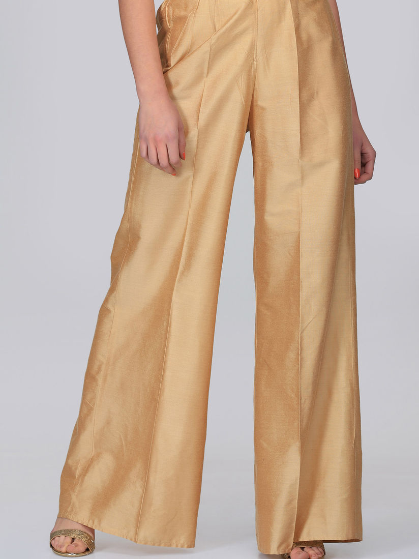 Golden palazzo pants online india Clearance