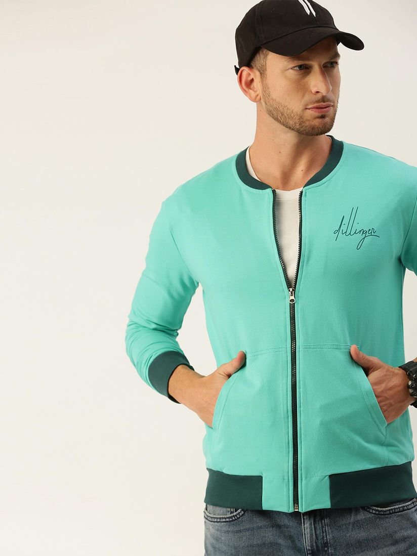 turquoise bomber jacket