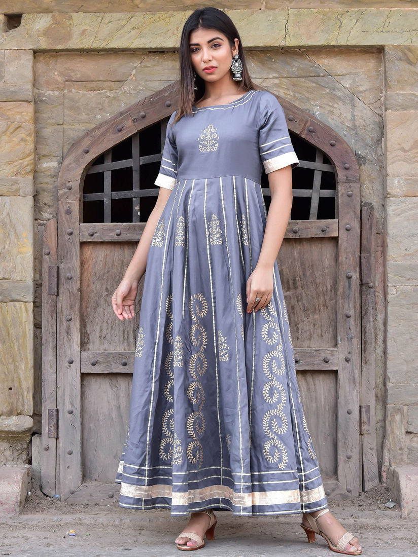 bandhani maxi dress