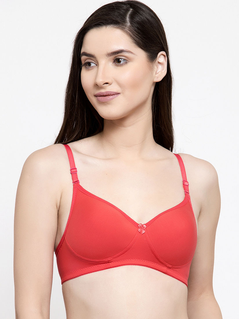 Groversons Paris Beauty Lingerie Groversons Paris Beauty Light Padded Wire Free T Shirt Bra Coral Online Nykaa Fashion