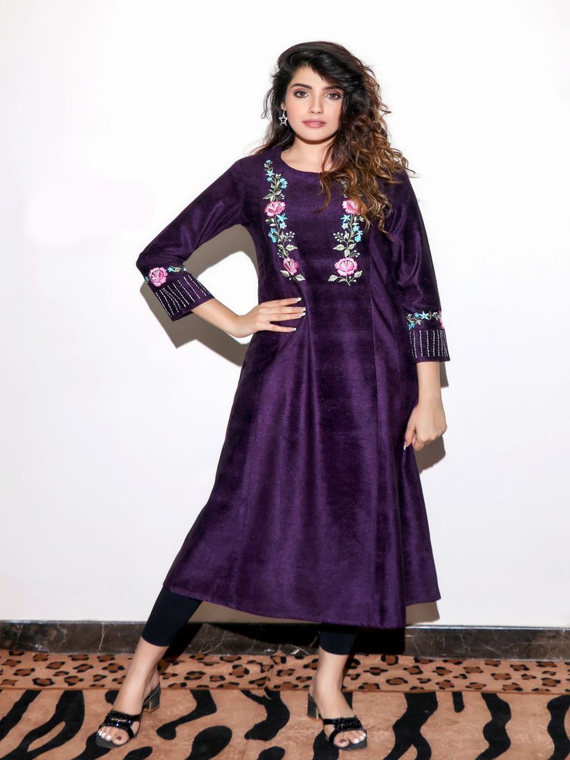 Velvet kurti online Clearance