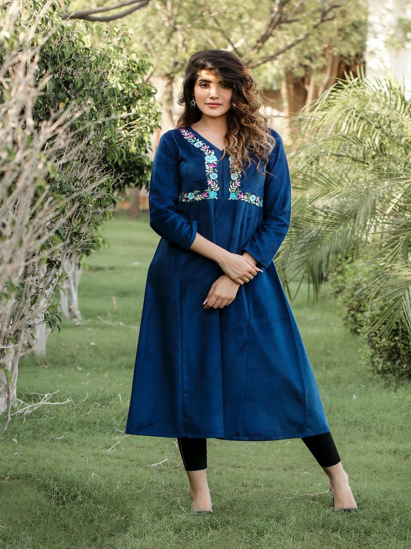 Velvet kurtis online clearance