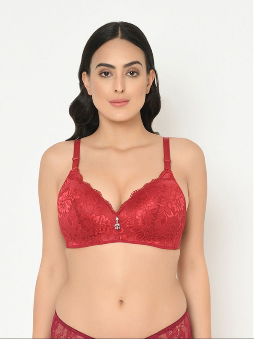 Curvy Love Lace Overlay Bra Set