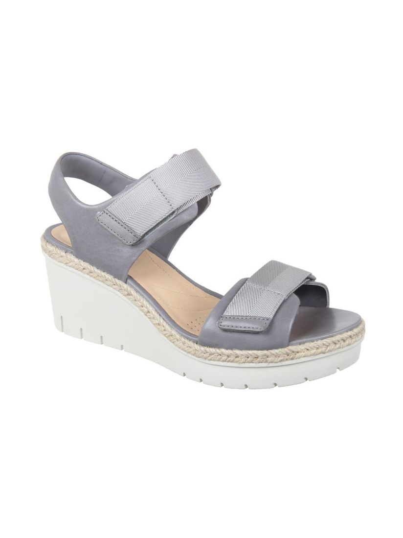 clarks grey wedges