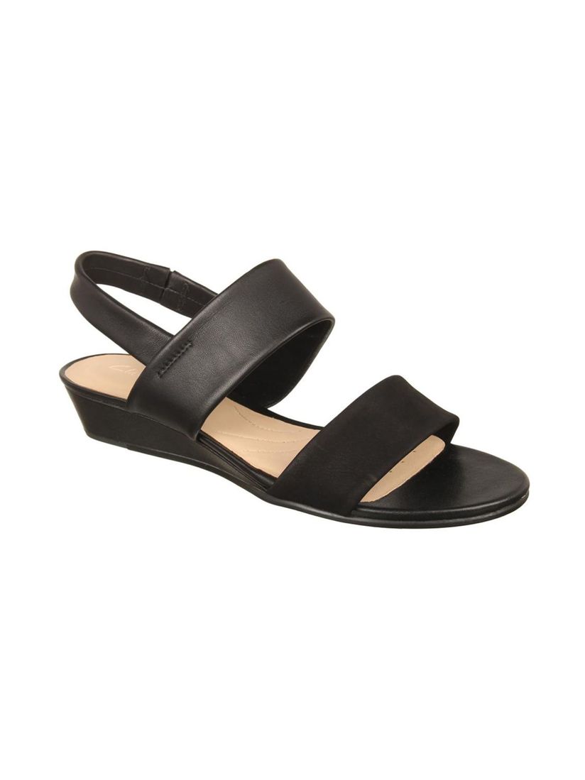 clarks black wedges