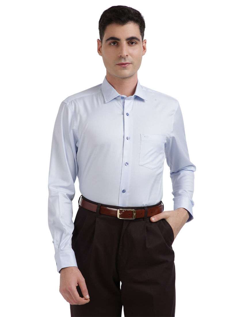 Buy ColorPlus Medium Blue Shirts Online 