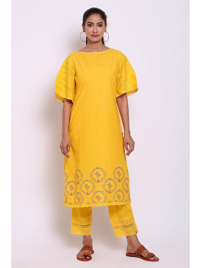 Biba yellow kurta Clearance