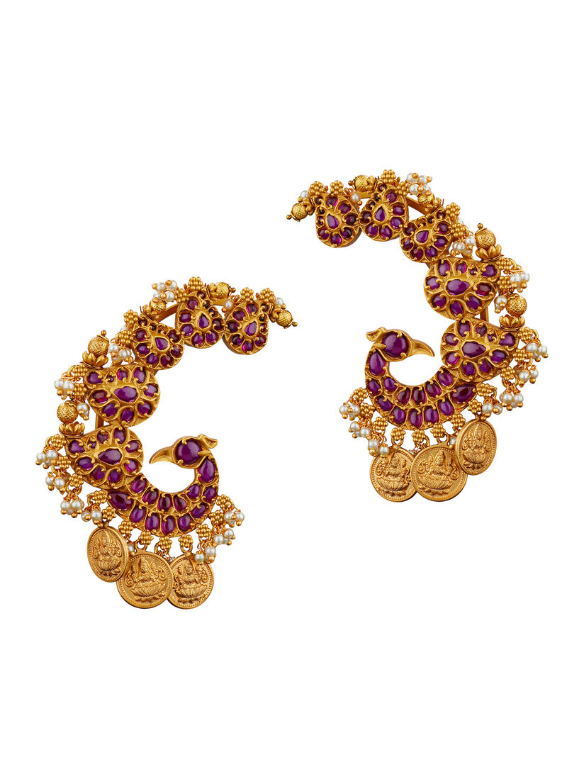 Curio Cottage Earrings Buy Curio Cottage Magenta Traditional Ear Cuff Earrings Online Nykaa Fashion