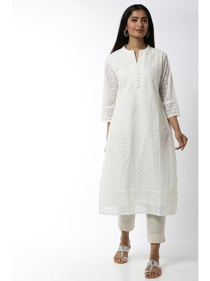 Embroidered kurti online clearance