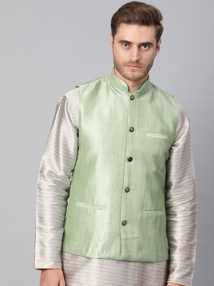 green nehru jacket