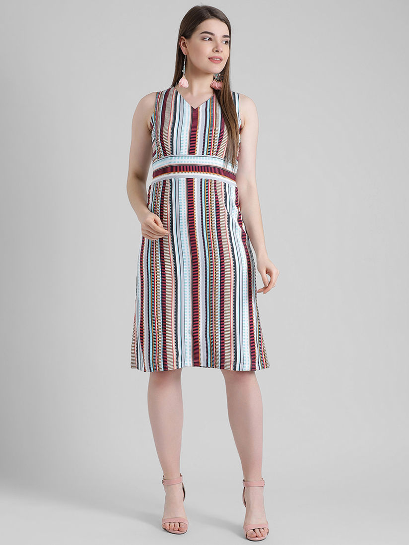 multi color stripe dress