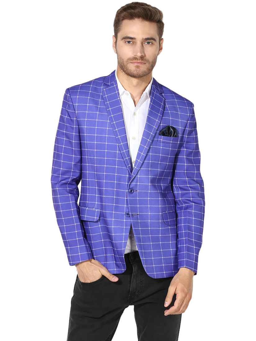 checked casual blazer