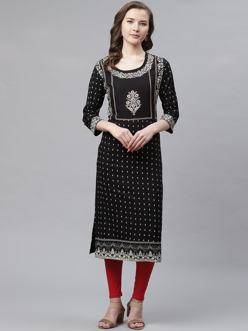 rayon straight kurtis