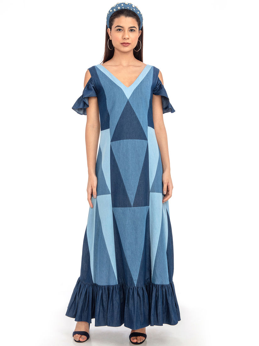 Geometric maxi dress clearance