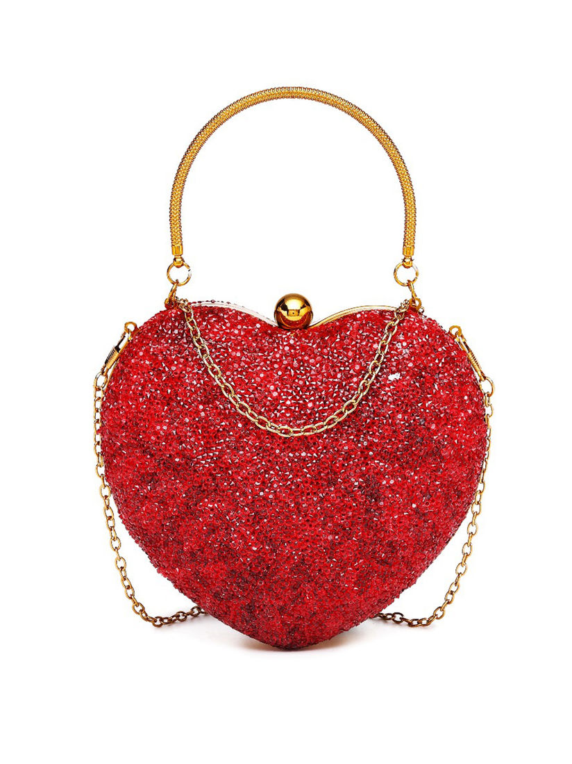 red glitter clutch