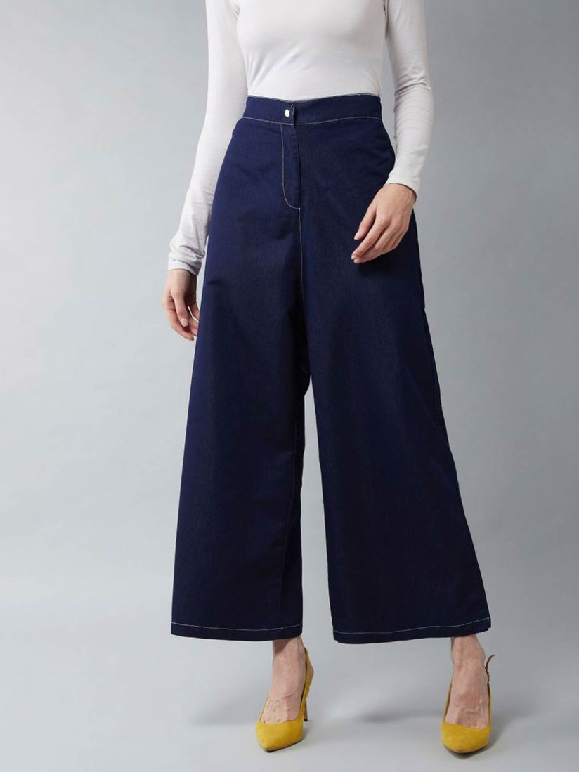 high rise navy pants
