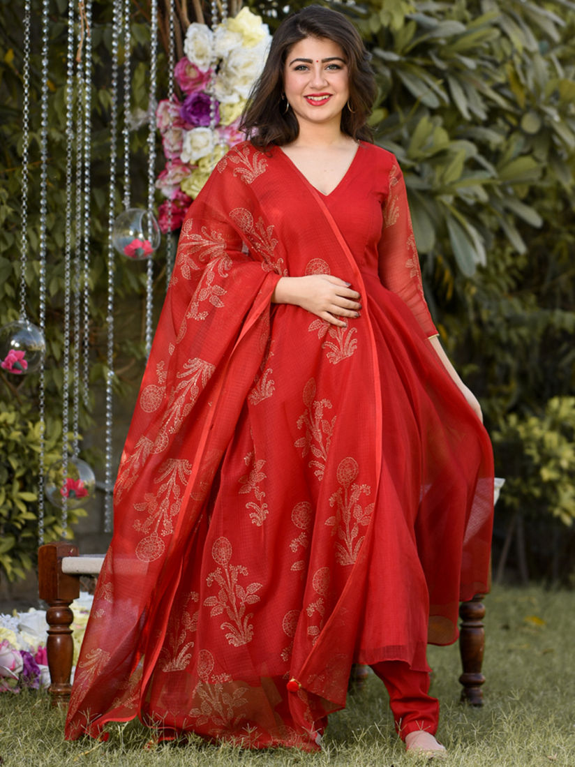 red churidar designs