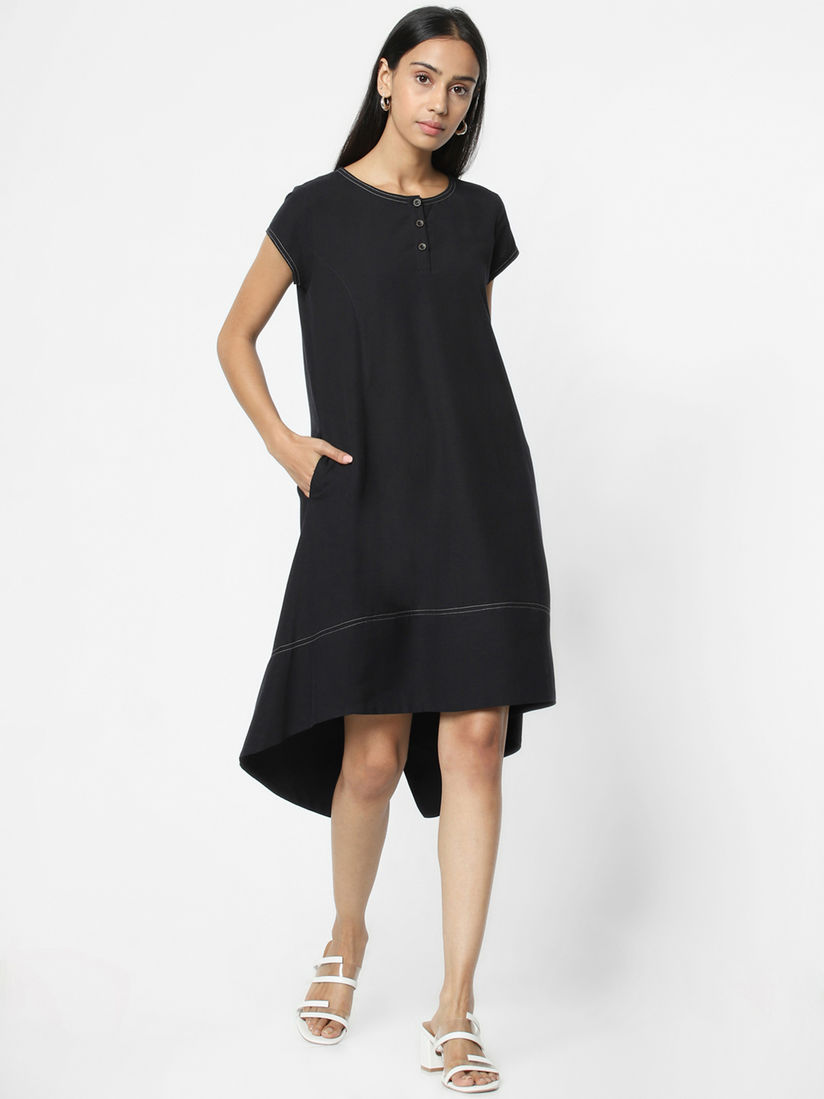 embroidered knee length dress