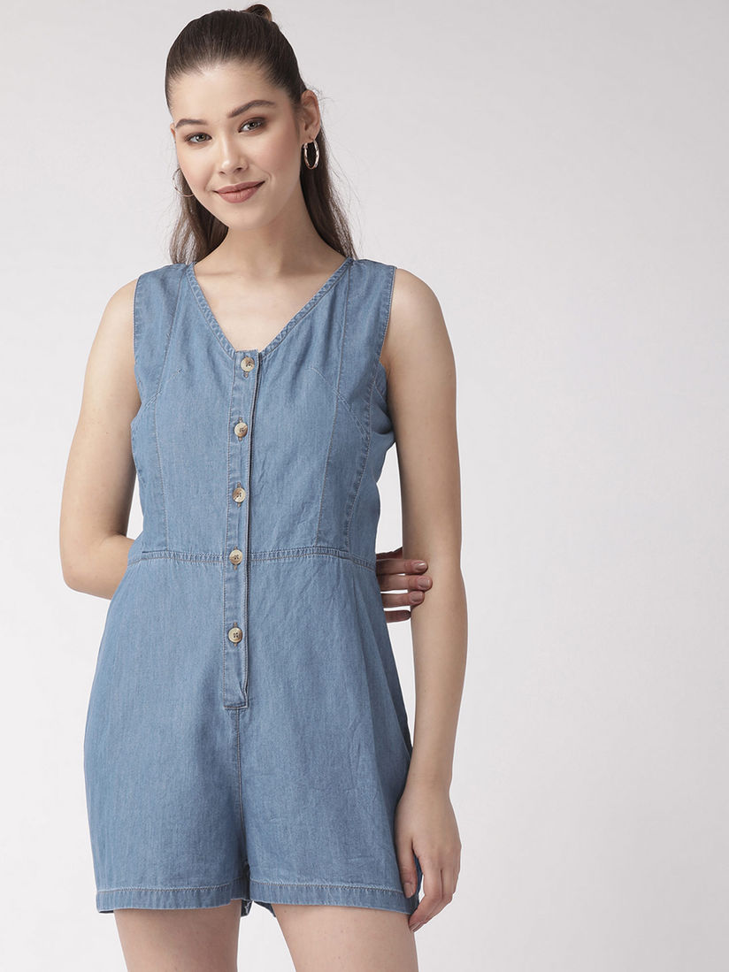 in the style denim playsuit