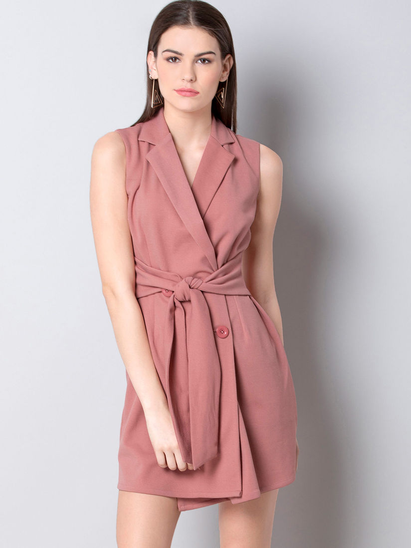 pink tuxedo dress