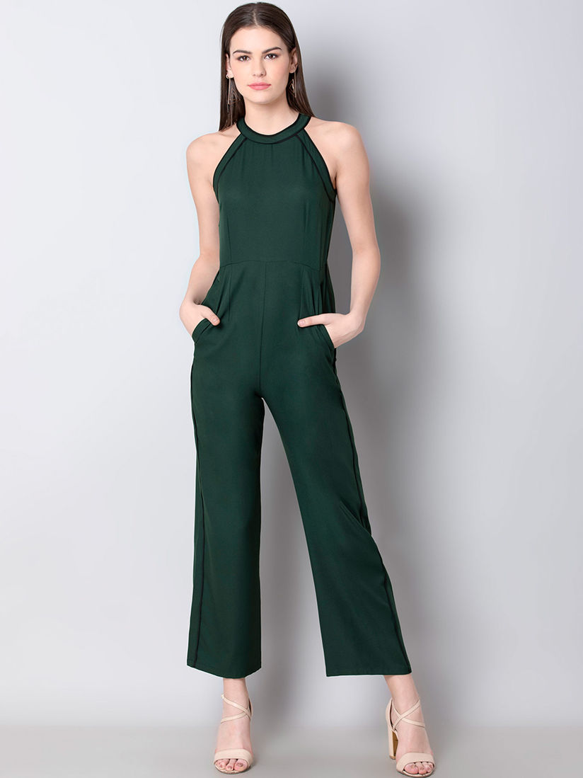 Women's halter neck jumpsuit clearance
