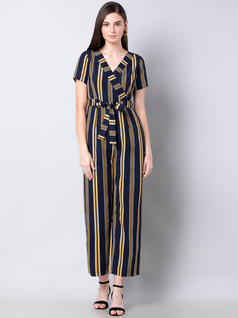navy and yellow jumpsuit