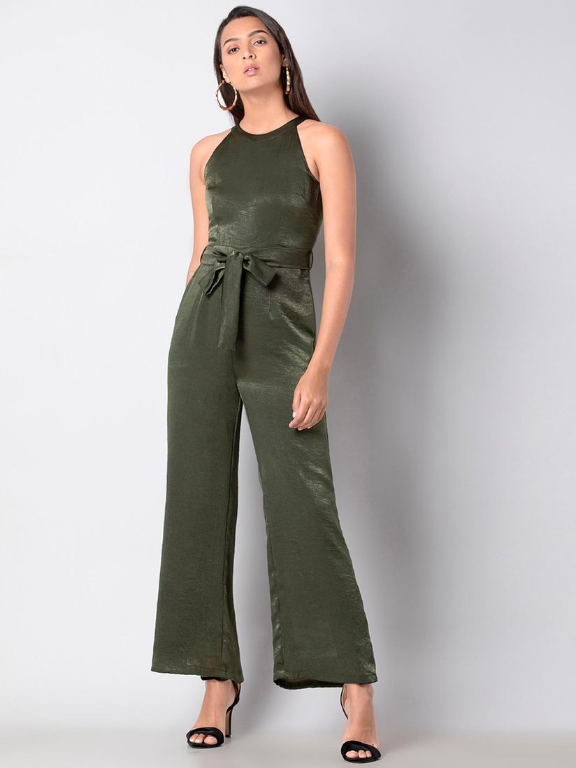 grey satin jumpsuit