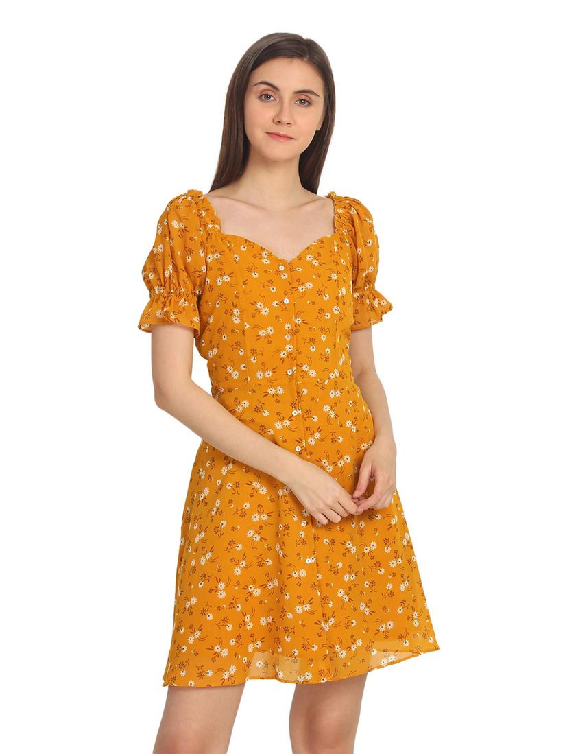 mustard casual dress