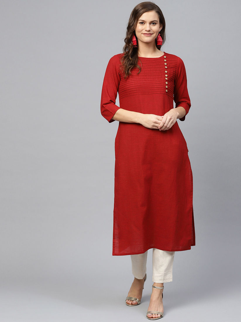 solid straight kurta