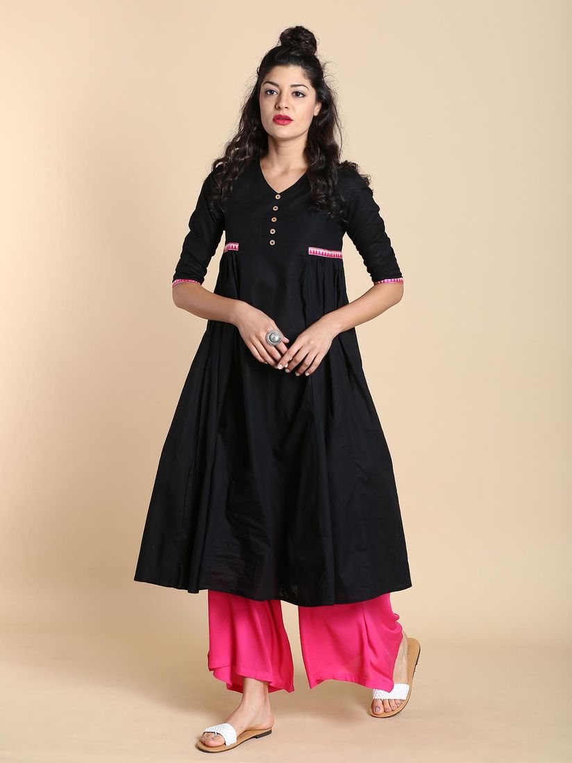 solid flared kurta