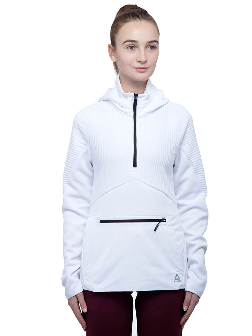 solid white hoodie