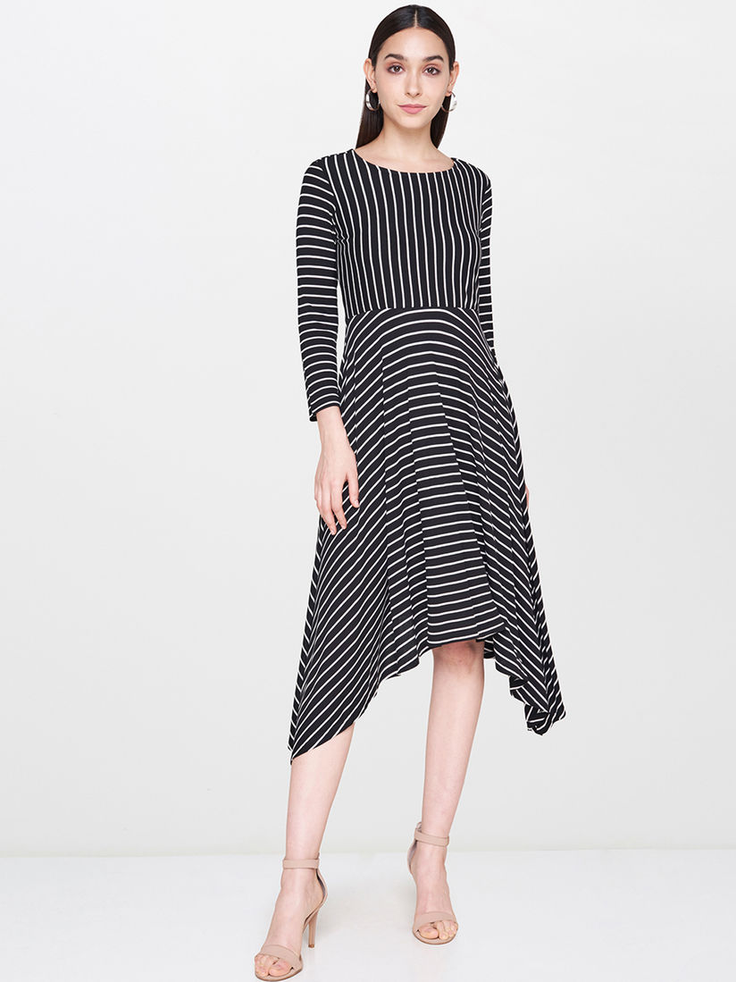 Black dress with stripes clearance