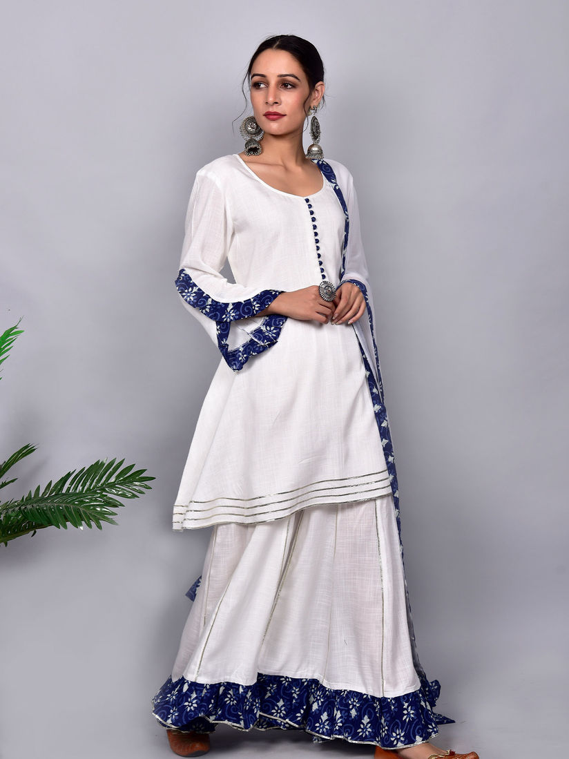 Cotton sharara set online clearance