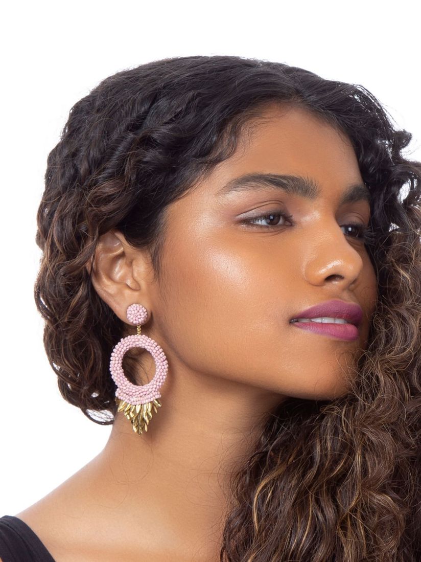 Deepa By Deepa Gurnani Earrings Buy Deepa By Deepa Gurnani Franka Earrings Dusty Pink Online Nykaa Fashion