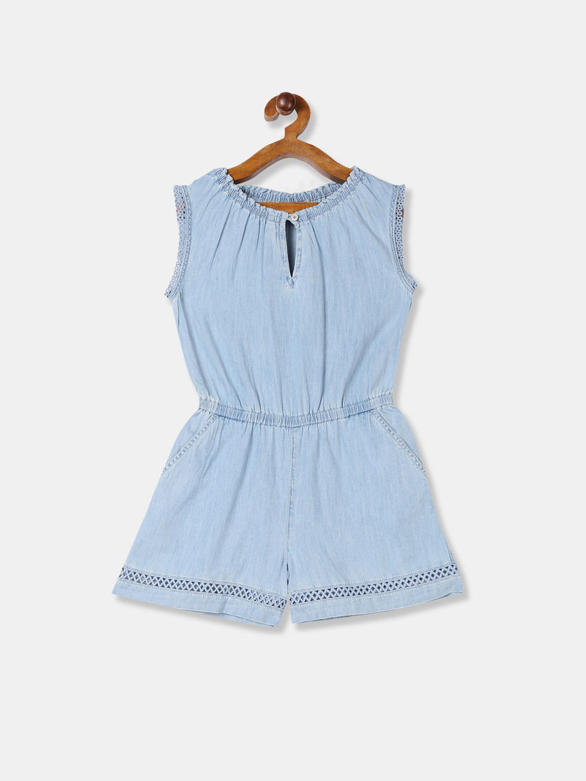 girls chambray romper