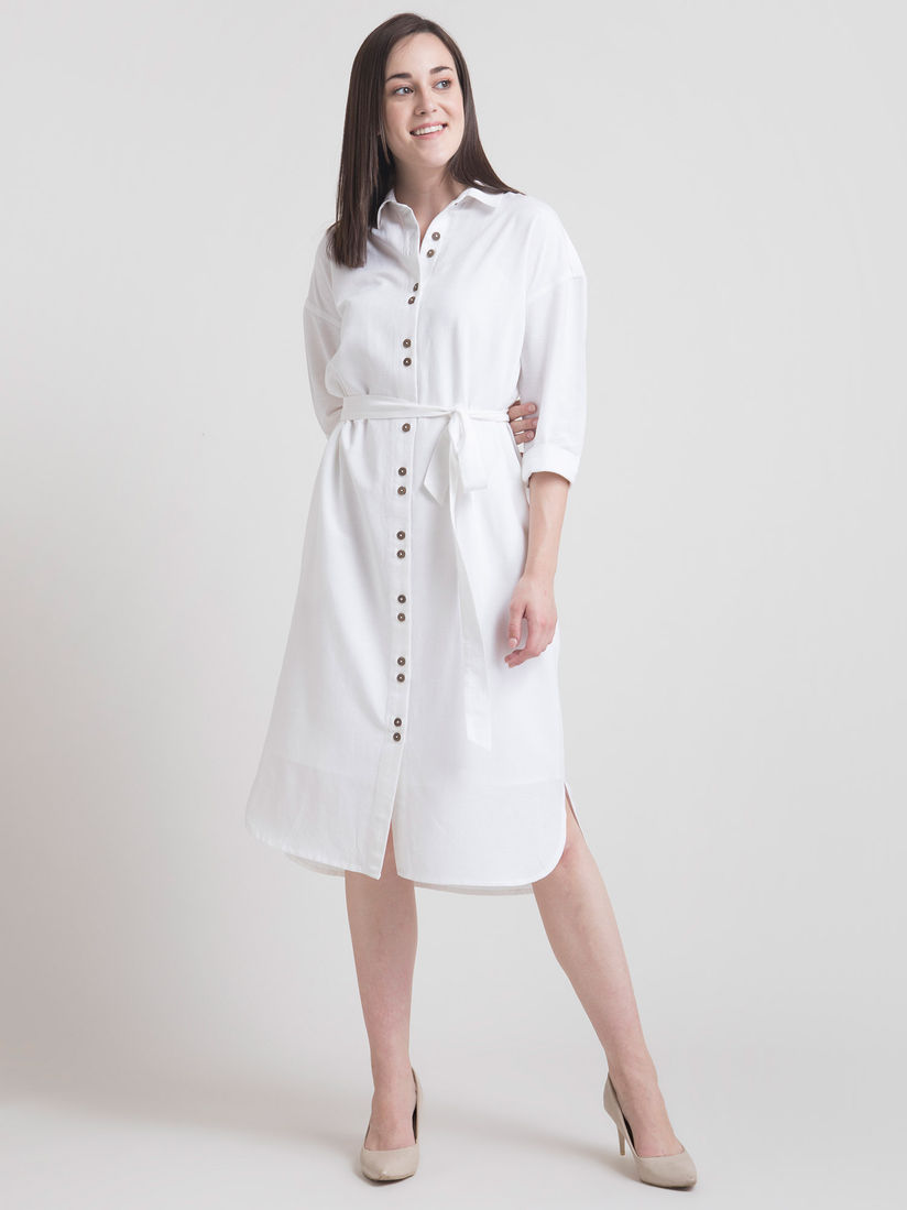 oversized shirt dress white